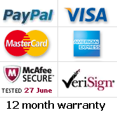 PayPal Visa MC  AMEX Macafee Verisign 12 month warranty