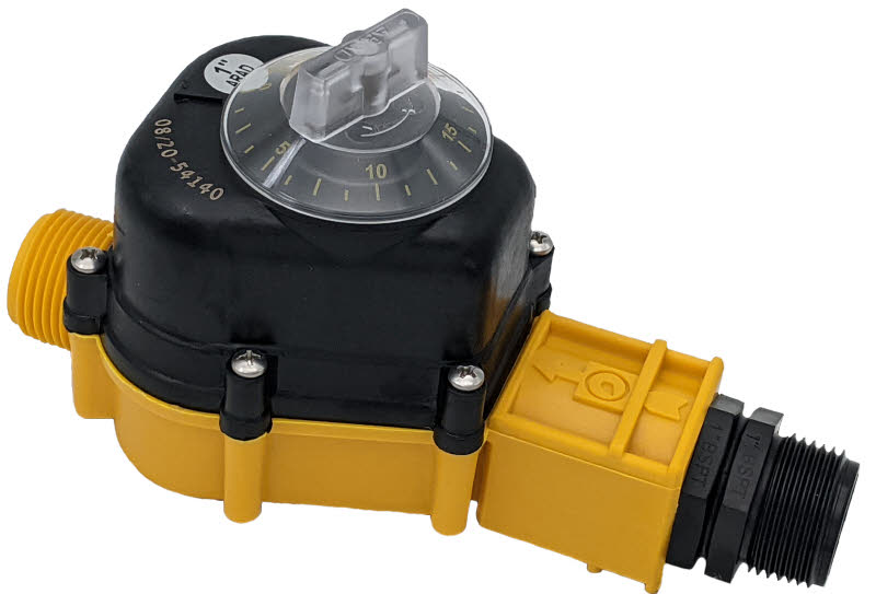 volumetric water shut off valve
