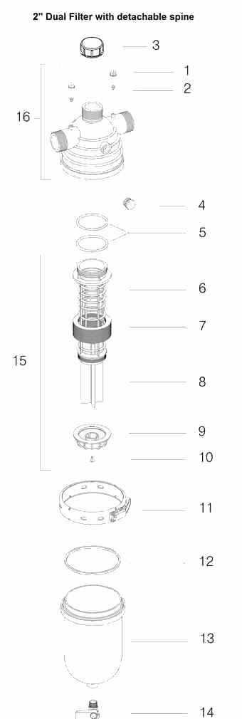 2" dual disk filter spare parts