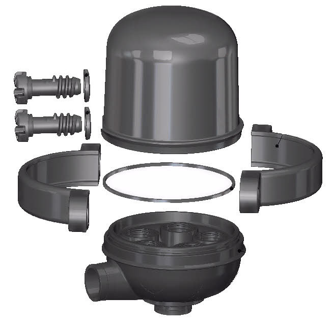 4" GALAXY PP GRV Complete POD W/O FILTER ELEMENTS