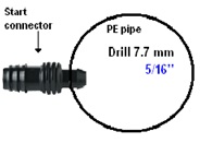 line start connector drilling hdpe