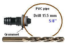 steel drill for grommet for pvc pipe start connector