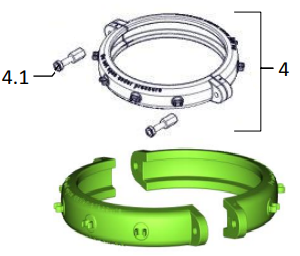 Clamp assembly for mini sigma filters amiad